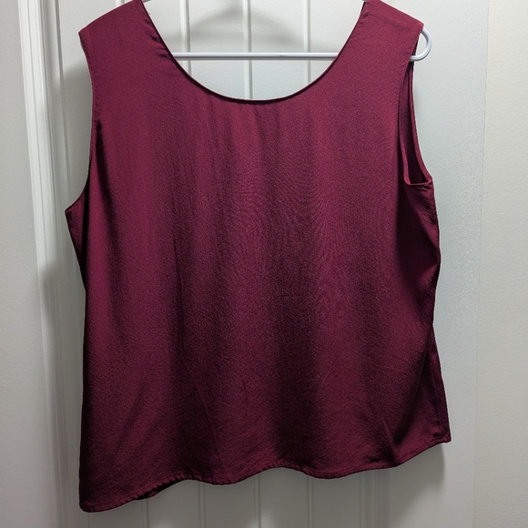 100% silk tank top, burgundy wine color, size 12, quiet luxury - Picture 8 of 9